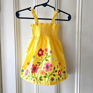 Faded Glory Daffodil Yellow Floral Sundress Baby Girl 6-9M